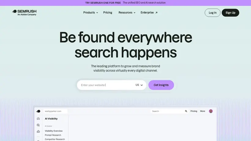 Semrush homepage screenshot