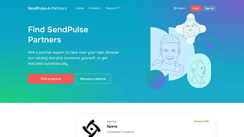 Send Pulse homepage screenshot