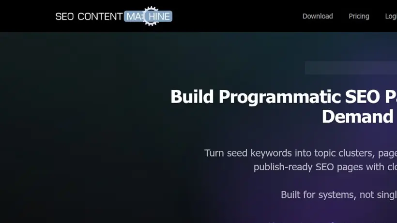 SEOContentMachine homepage screenshot