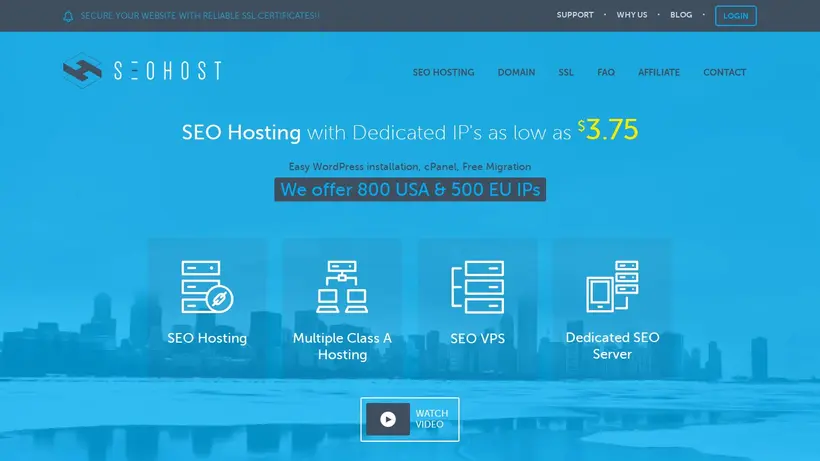 SEO Host NET homepage screenshot