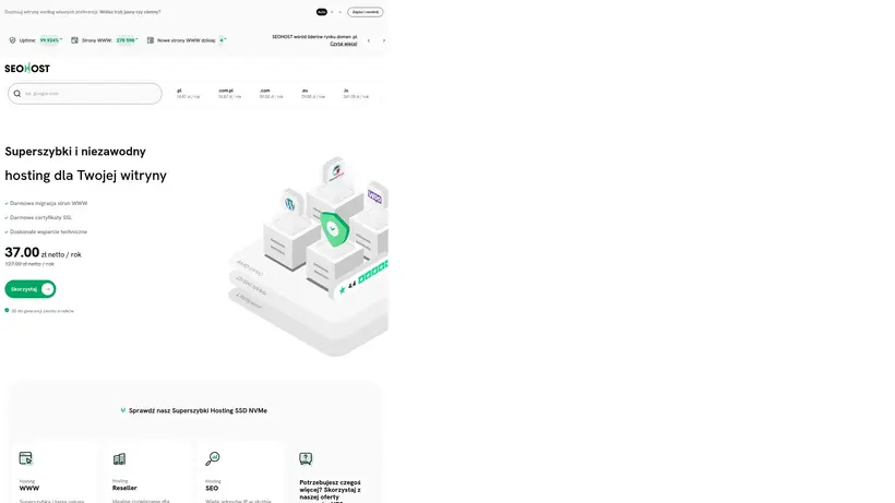 SeoHost.pl homepage screenshot