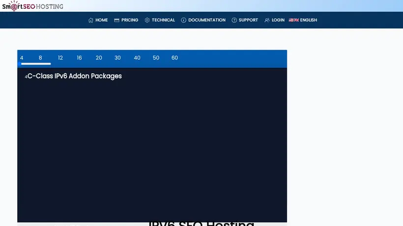 SEO Hosting homepage screenshot