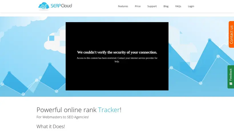 Serp Cloud homepage screenshot