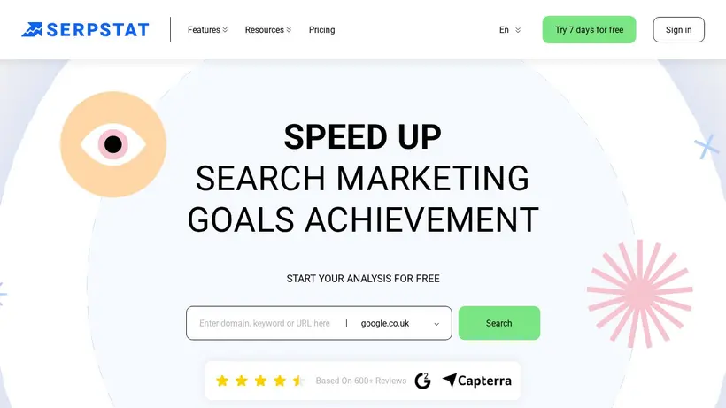 Serpstat homepage screenshot