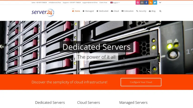 Server 24 homepage screenshot