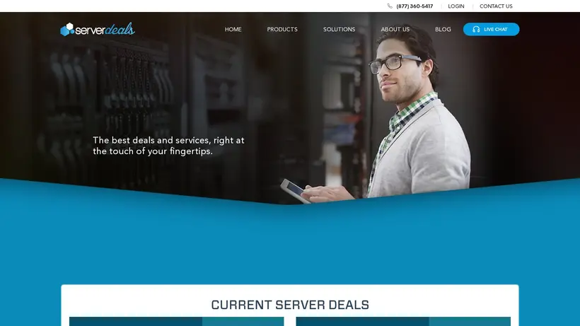 ServerDeals homepage screenshot