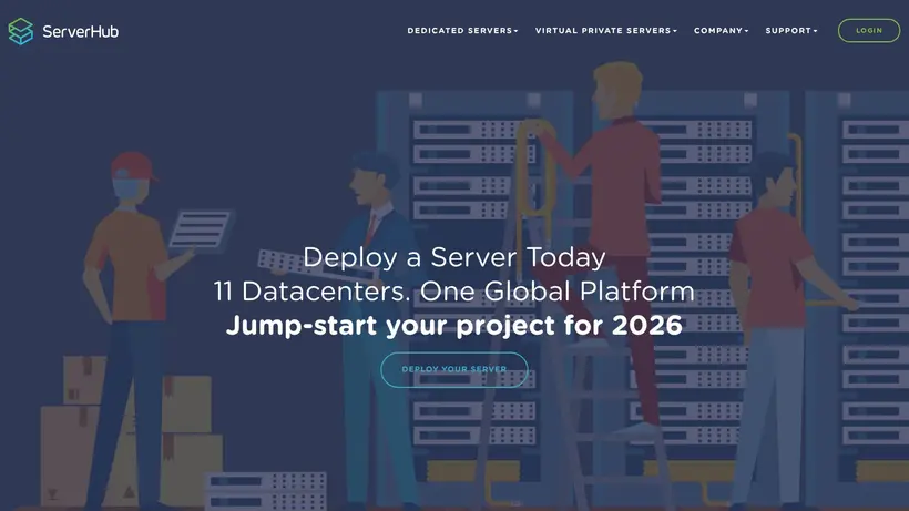 ServerHub homepage screenshot