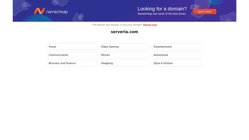 Serveria homepage screenshot