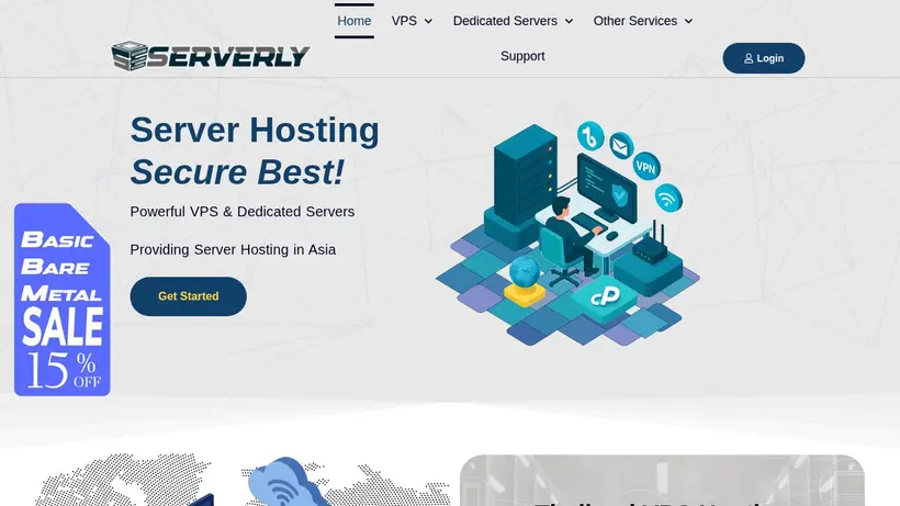 Serverly.host homepage screenshot