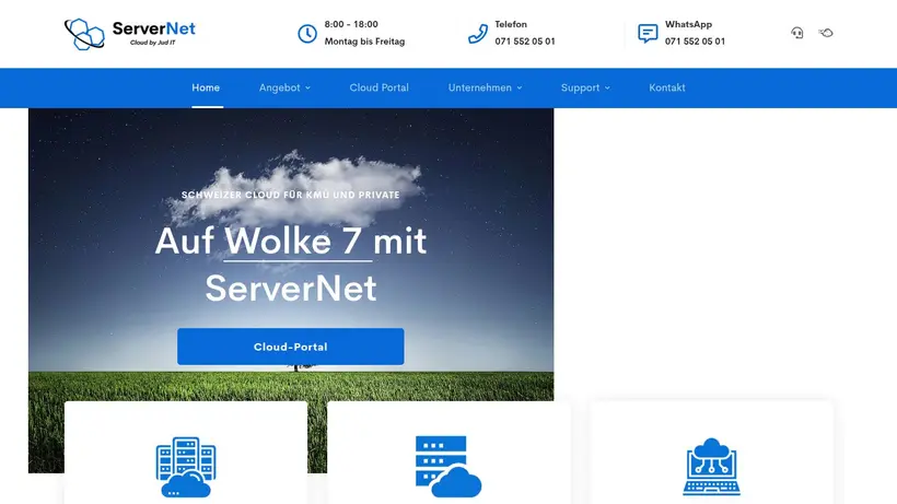Server Net homepage screenshot