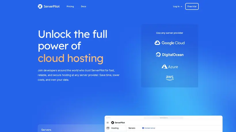 ServerPilot.io homepage screenshot