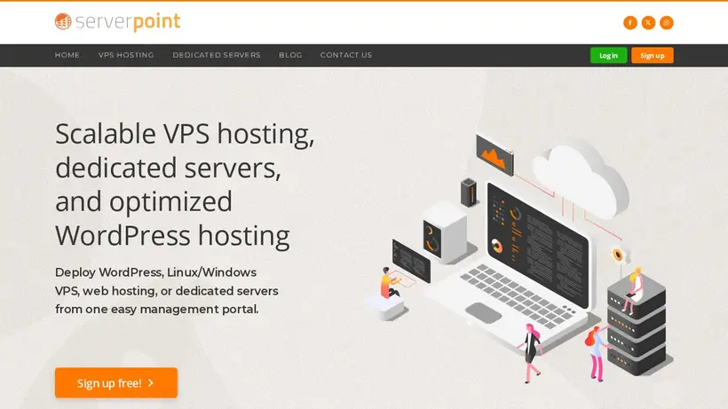 Server Point homepage screenshot