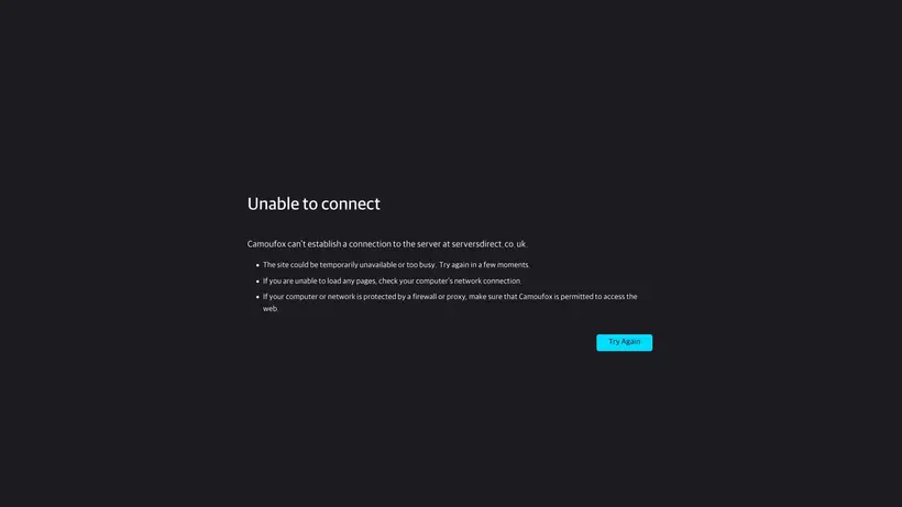 Servers Direct UK homepage screenshot