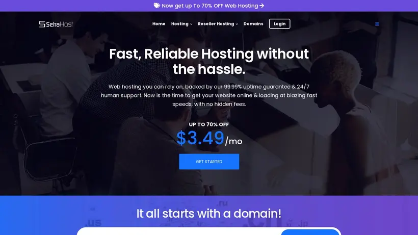 Setra Host homepage screenshot