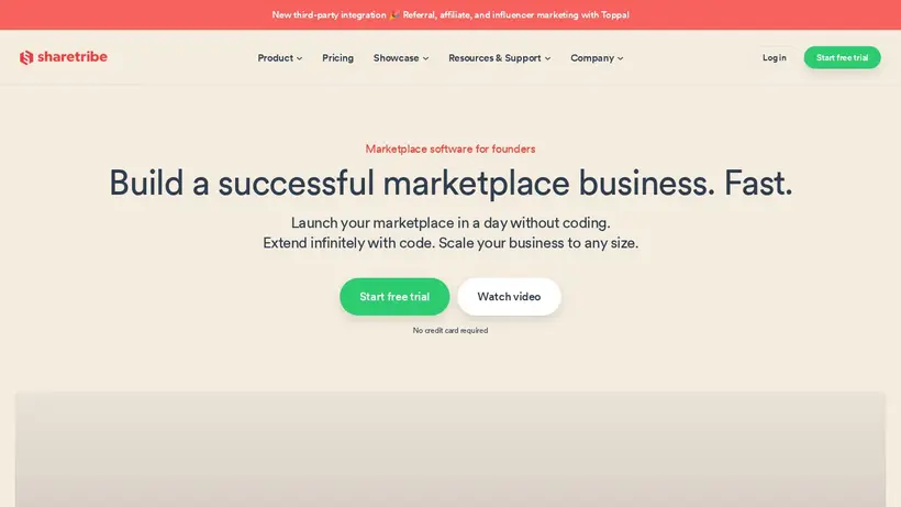 Sharetribe homepage screenshot
