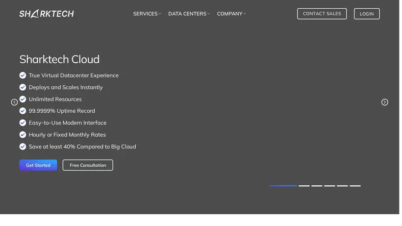 Shark Tech homepage screenshot