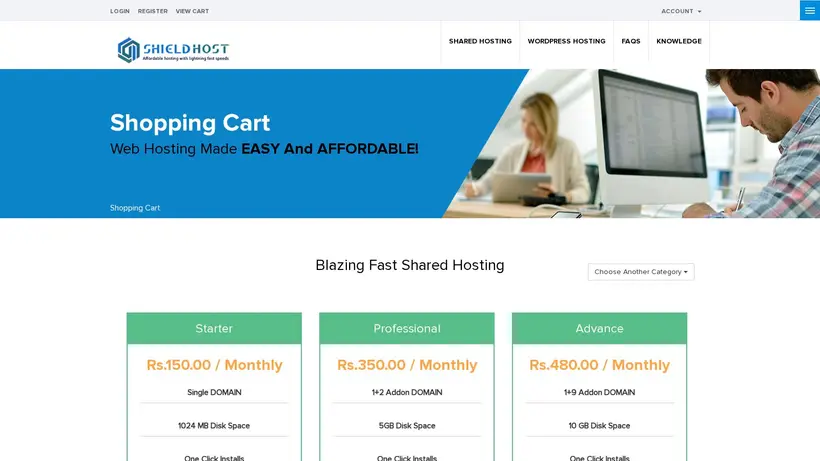 Shield Host homepage screenshot