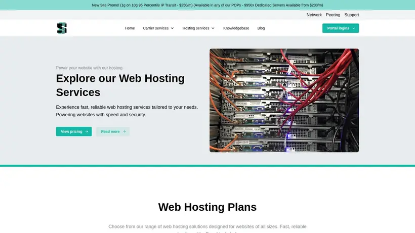 SHIFT Hosting homepage screenshot