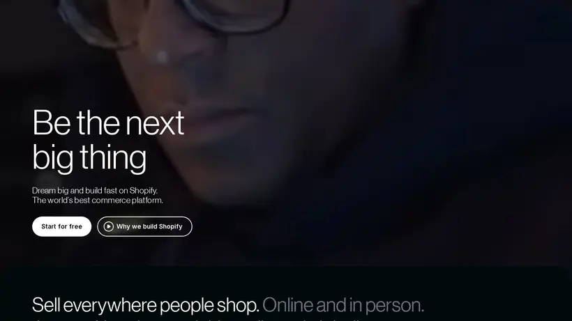 Shopify homepage screenshot