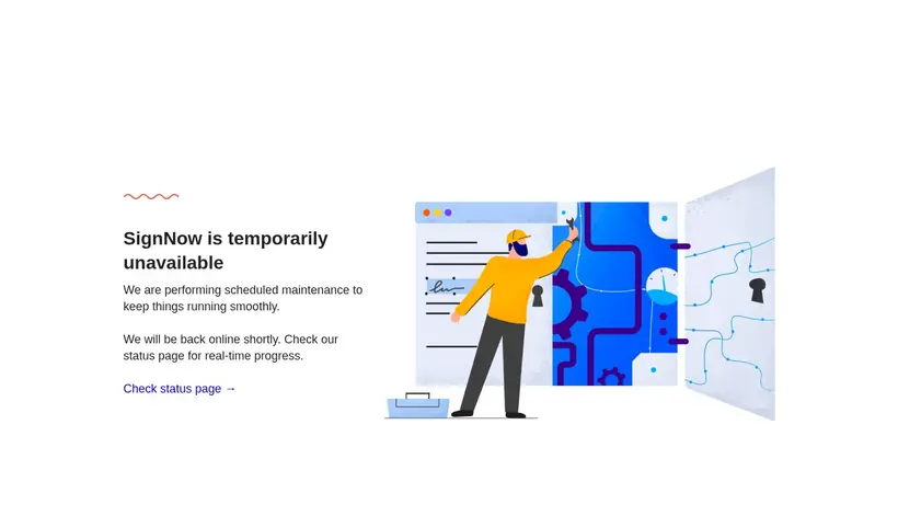 Sign Now homepage screenshot