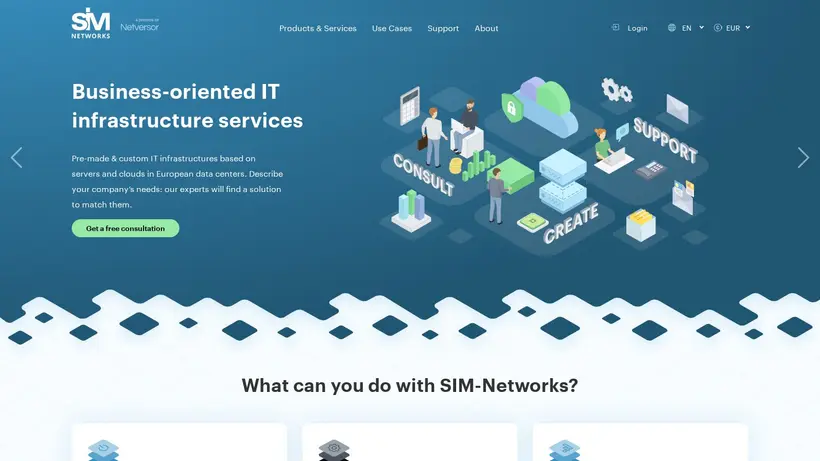SIM-Networks homepage screenshot