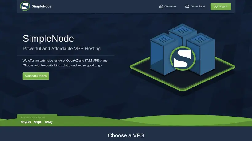 SimpleNode homepage screenshot