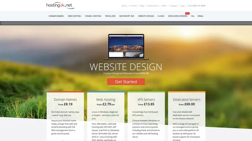 Simple Servers homepage screenshot