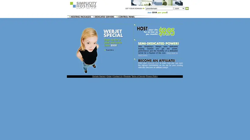 SimpliCityHosting homepage screenshot
