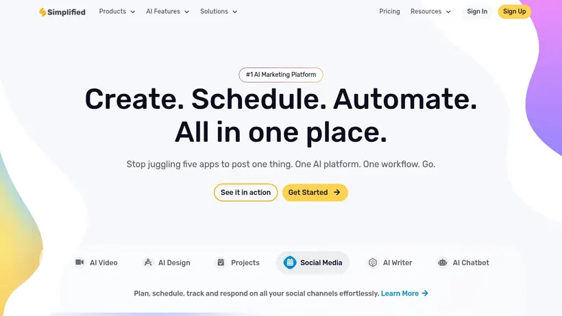 Simplified homepage screenshot