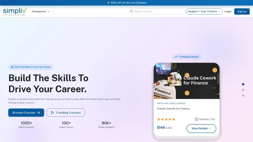 Simpliv homepage screenshot