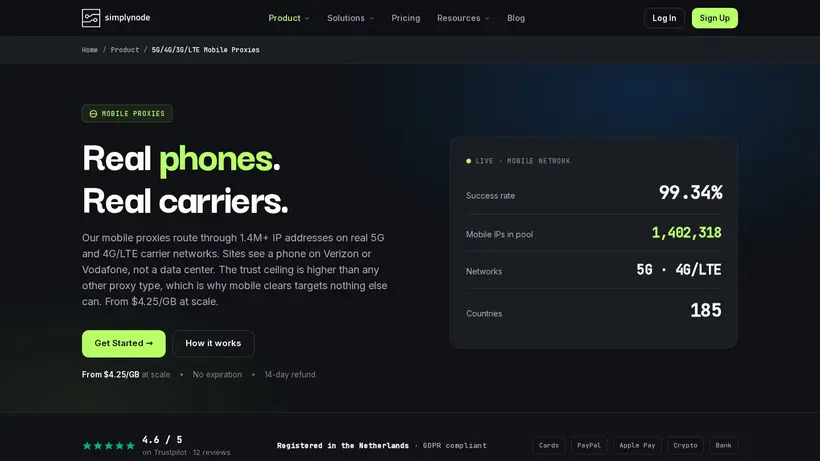 Simply Node homepage screenshot
