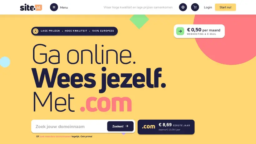 Site.nl homepage screenshot