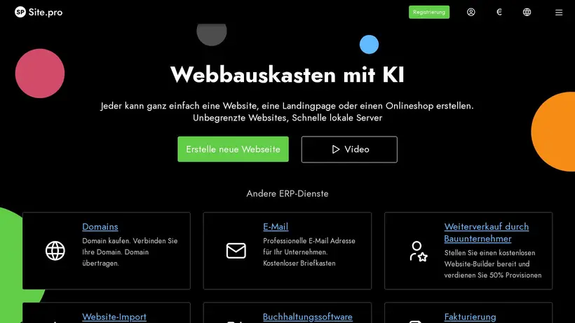Site.Pro homepage screenshot