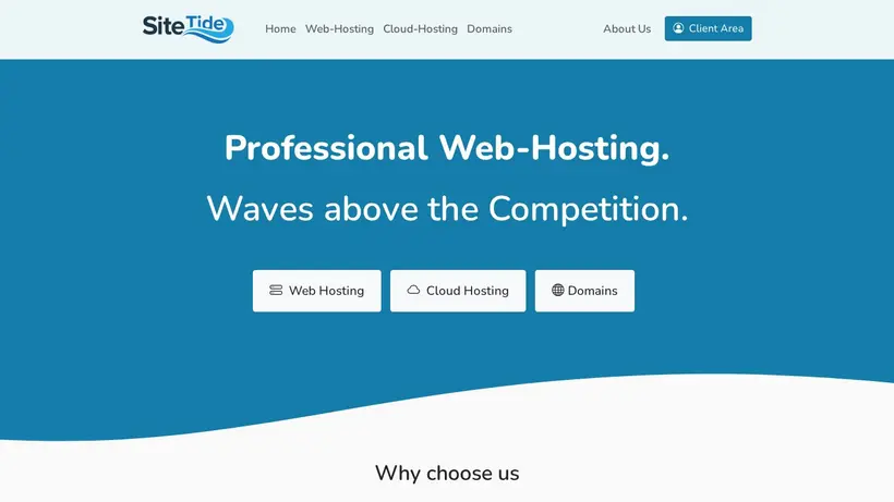 SiteTide homepage screenshot