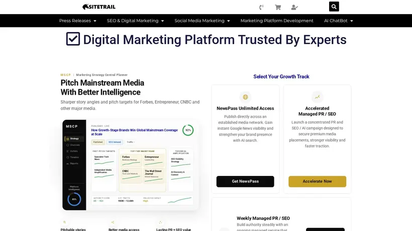 Site Trail homepage screenshot