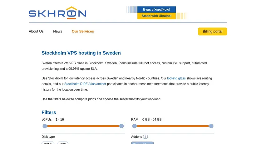 Skhron homepage screenshot