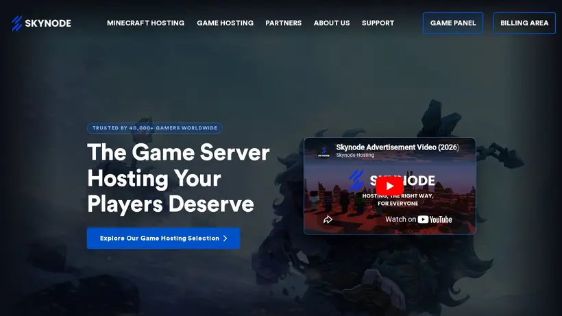 Skynode homepage screenshot