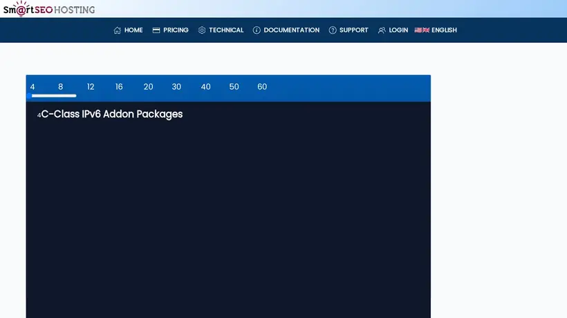Smart SEO Hosting homepage screenshot