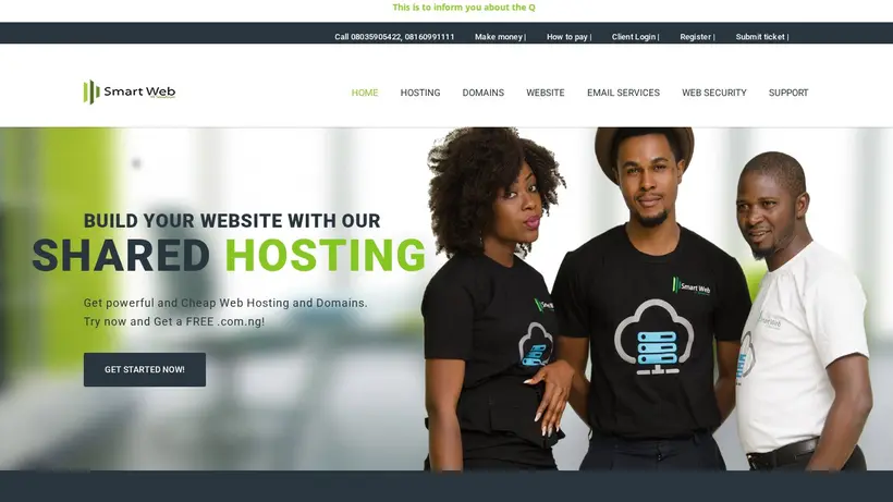 SmartWeb Nigeria homepage screenshot