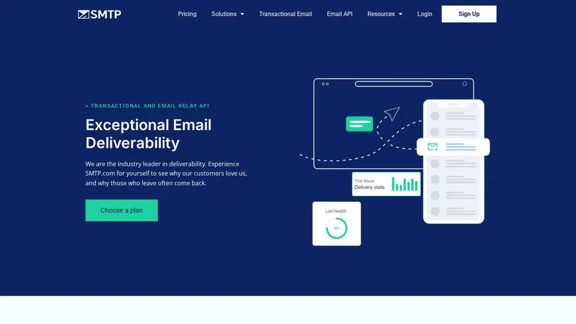 SMTP homepage screenshot