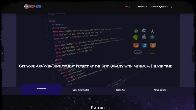SMV Host homepage screenshot