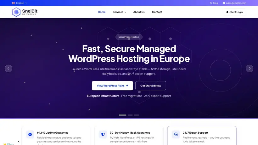 SnelBit homepage screenshot