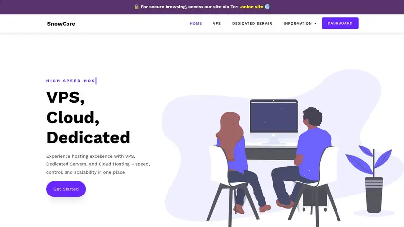Snowcore homepage screenshot