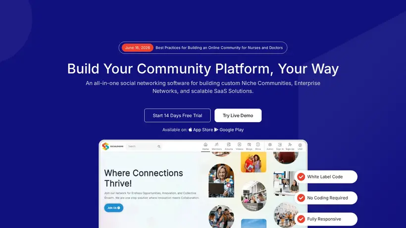 SocialEngine homepage screenshot