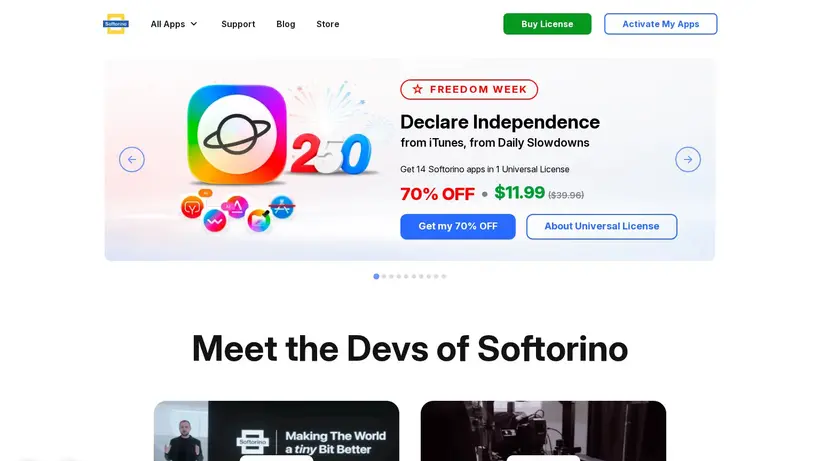 Softorino homepage screenshot