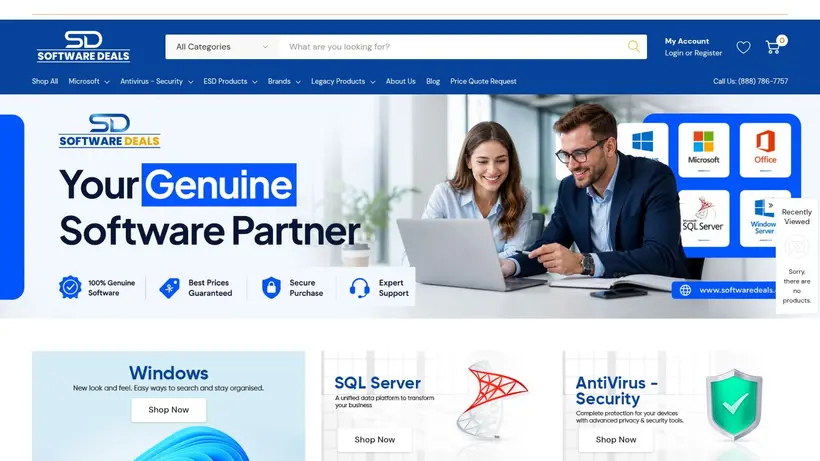 Software Deals homepage screenshot