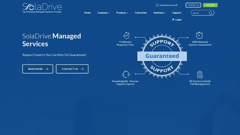 SolaDrive homepage screenshot