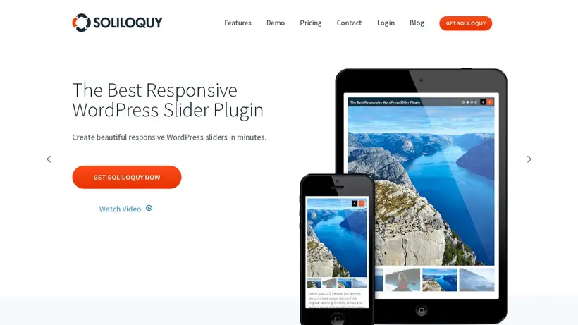 Soliloquy WP homepage screenshot
