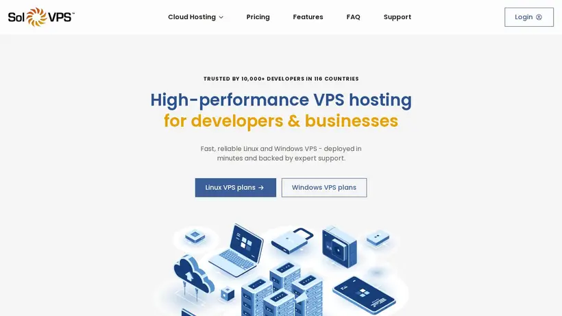 SolVPS homepage screenshot