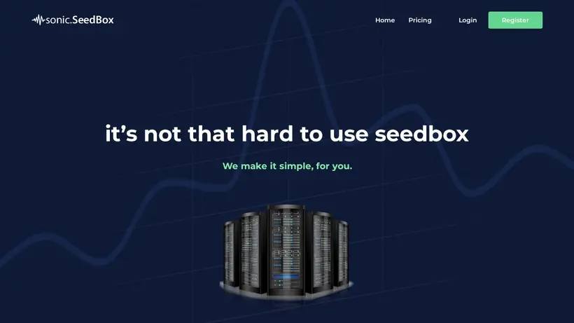 Sonic SeedBox homepage screenshot